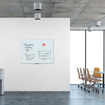 U Brands Floating Glass Dry Erase Board, 48 X 36, White freeshipping - TVN Wholesale